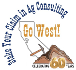 Logo/icon for the 2023 ASAC Annual Conference in Fresno, CA November 5-7, 2023. GoWest! Stake Your Claim in Ag Consulting